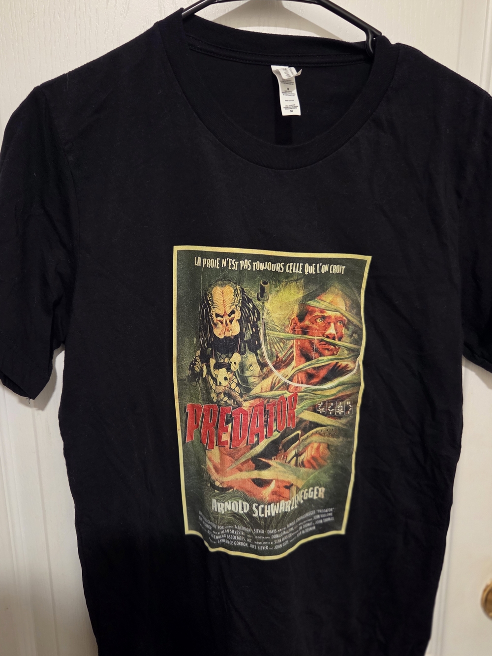 Bella Canvas Black Predator Movie Graphic Tee with Red & Yellow Print